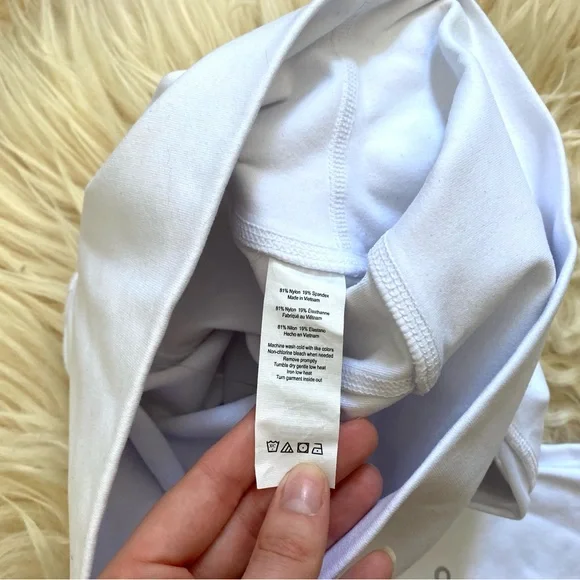 Alo Yoga Mesh White Crop Athletic Leggings - Picture 5 of 6